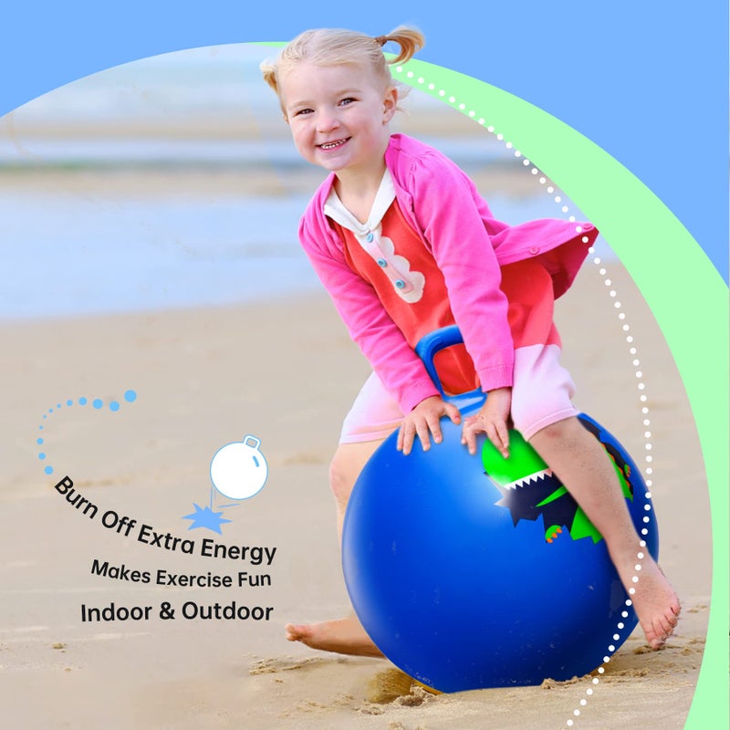 ZOOJOY Hopper Ball  Hopping Toys for Kids  18inch Bouncy Ball with Handle for Boys Girls Aged 3-8  Inflatable Dinosaur Bounce Hopper Toy with Pump - Image 5